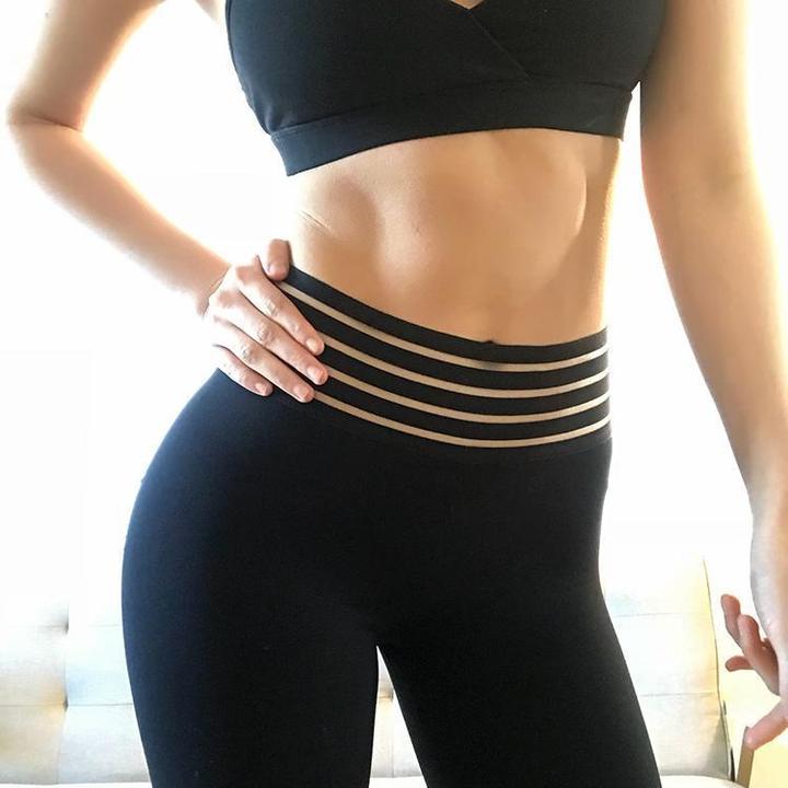 DirectWaist™ Striped Fitness Leggings - iBay Direct