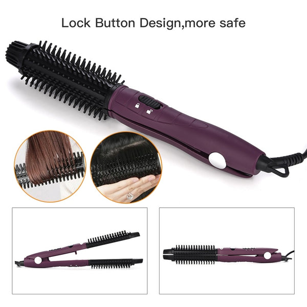 Hair Straightener & Curler Brush Iron - iBay Direct