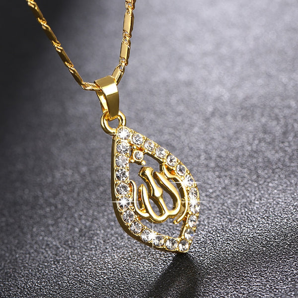Gold/Silver/Rose gold Colors Allah Pendant Necklace Women Men Jewelry Middle East/Muslim/Islamic Arab Ahmed DZ119MSL - iBay Direct