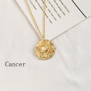 Gold Coin Disk Pendant Zodiac Necklace for Men Women - iBay Direct