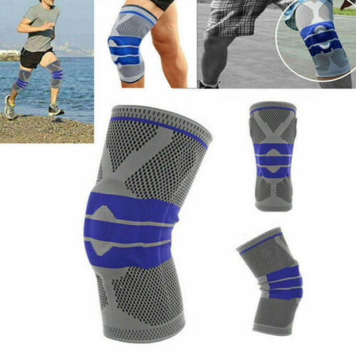Silicone Spring Knee Brace Sport Support Strong Meniscus Protection Compression Lnee Pads - iBay Direct