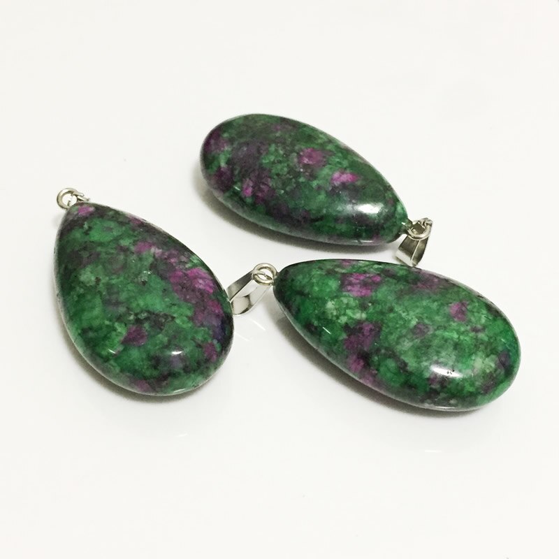 Large size green stone natural rubies Zoisite quartz stone pendant - iBay Direct