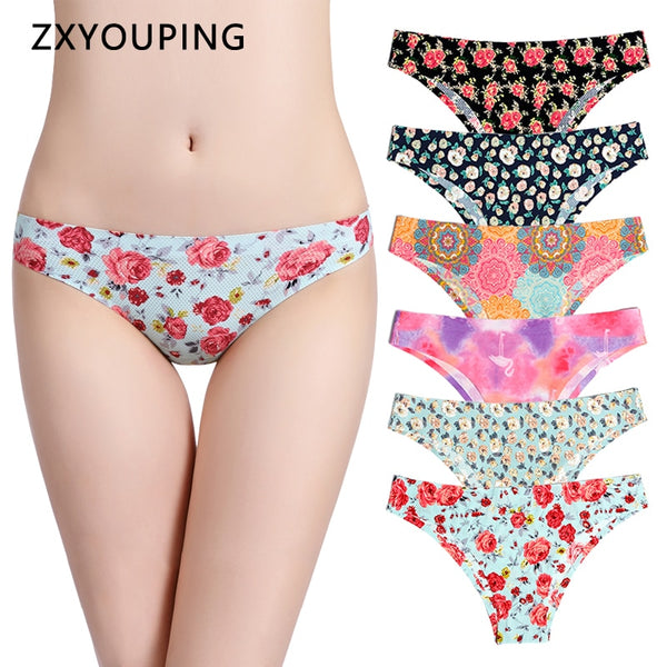 Print Mesh Breathable Seamless Panties Underwear Sexy Thongs - iBay Direct