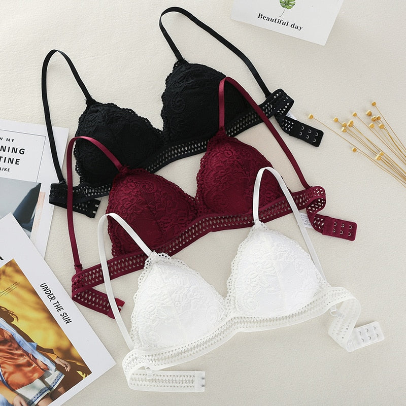 Sexy Deep V Lace Bra Wireless - iBay Direct