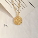 Gold Coin Disk Pendant Zodiac Necklace for Men Women - iBay Direct