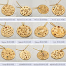 Gold Coin Disk Pendant Zodiac Necklace for Men Women - iBay Direct