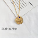 Gold Coin Disk Pendant Zodiac Necklace for Men Women - iBay Direct