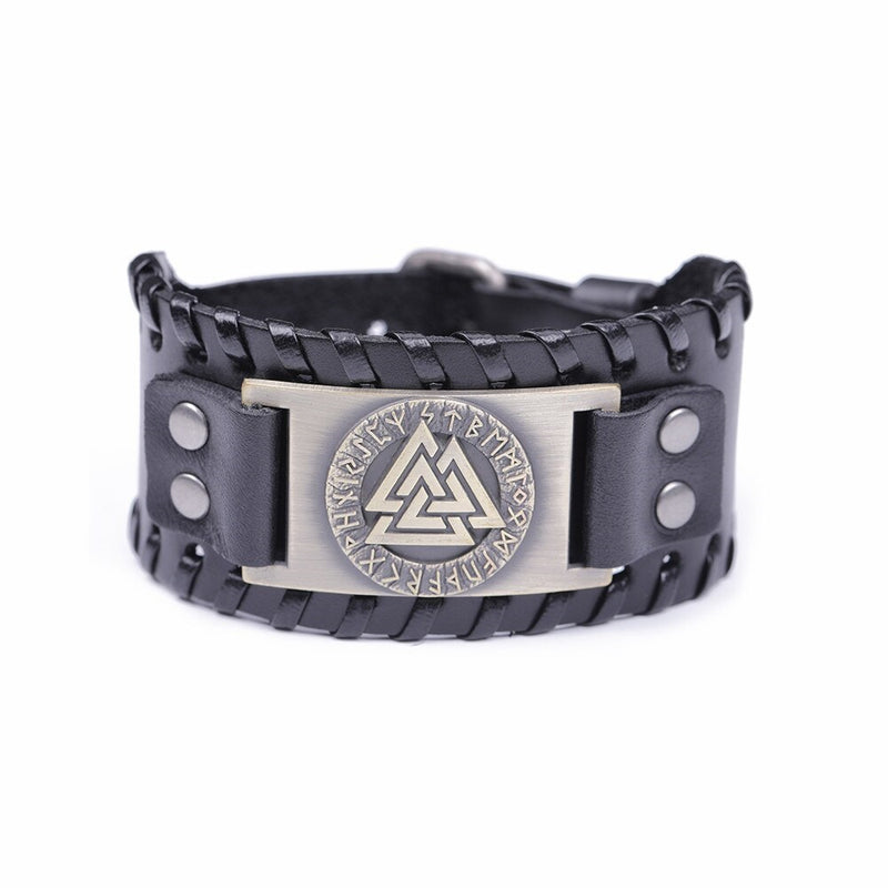 Metal Engraved Scandinavian Viking Nordic Runes Bracelet Men - iBay Direct