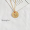 Gold Coin Disk Pendant Zodiac Necklace for Men Women - iBay Direct