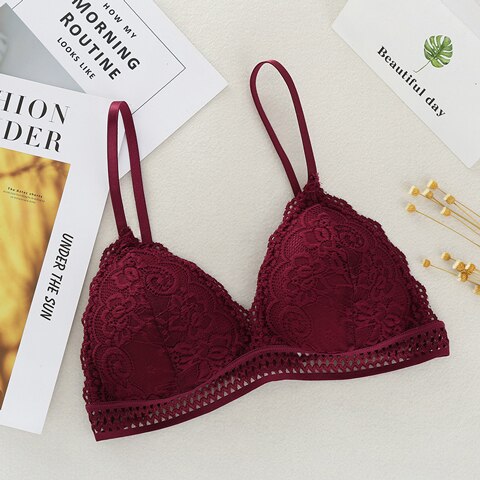 Sexy Deep V Lace Bra Wireless - iBay Direct