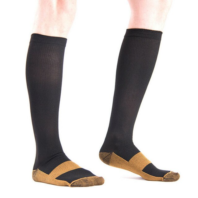 Womens Mens Copper Infused Compression Stockings 20-30mmHg Graduated Unisex Stockings - iBay Direct