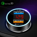 Quick Charge 3.0 Dual USB Car Charger for iPhone X Xiaomi Samsung QC 3.0 Fast Charging Car-Charger Phone Charger Adapter in car - iBay Direct