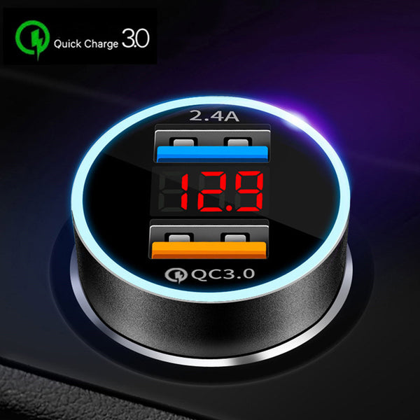 Quick Charge 3.0 Dual USB Car Charger for iPhone X Xiaomi Samsung QC 3.0 Fast Charging Car-Charger Phone Charger Adapter in car - iBay Direct