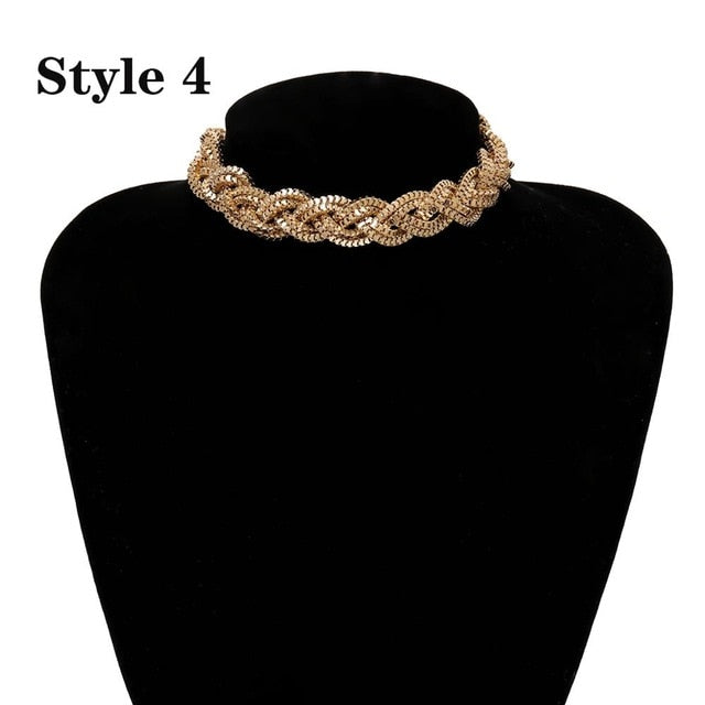 Punk Miami Cuban Choker Necklace Collar Statement Hip Hop Big Chunky Aluminum Gold Color Thick Chain Necklace Women Jewelry - iBay Direct
