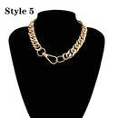 Punk Miami Cuban Choker Necklace Collar Statement Hip Hop Big Chunky Aluminum Gold Color Thick Chain Necklace Women Jewelry - iBay Direct
