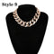 Punk Miami Cuban Choker Necklace Collar Statement Hip Hop Big Chunky Aluminum Gold Color Thick Chain Necklace Women Jewelry - iBay Direct