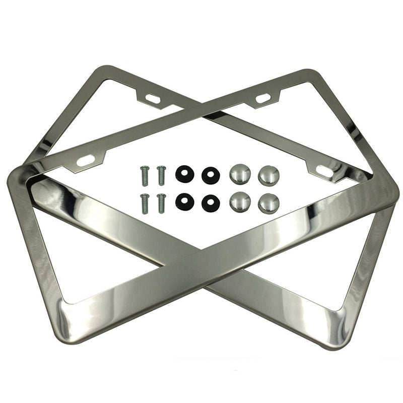Fashion Wear-resistant High-quality Durable Stainless Steel Metal License Plate Frame. - iBay Direct