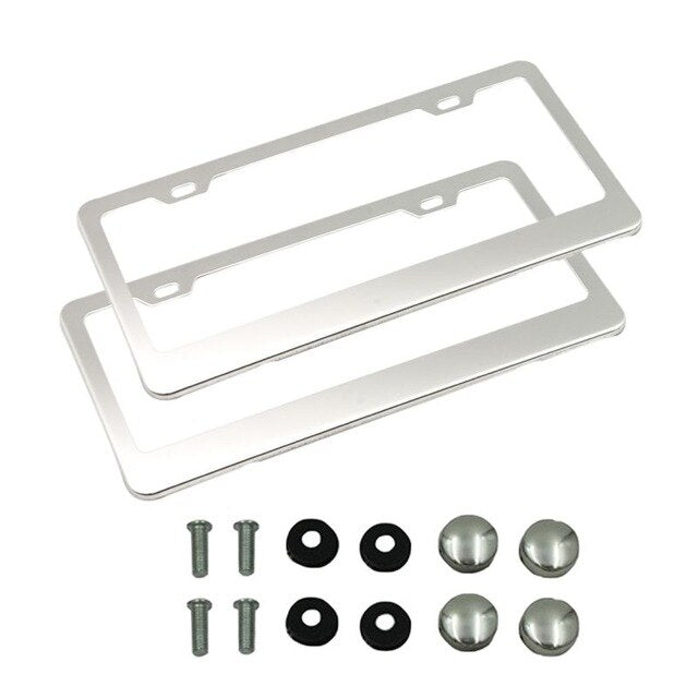 Fashion Wear-resistant High-quality Durable Stainless Steel Metal License Plate Frame. - iBay Direct