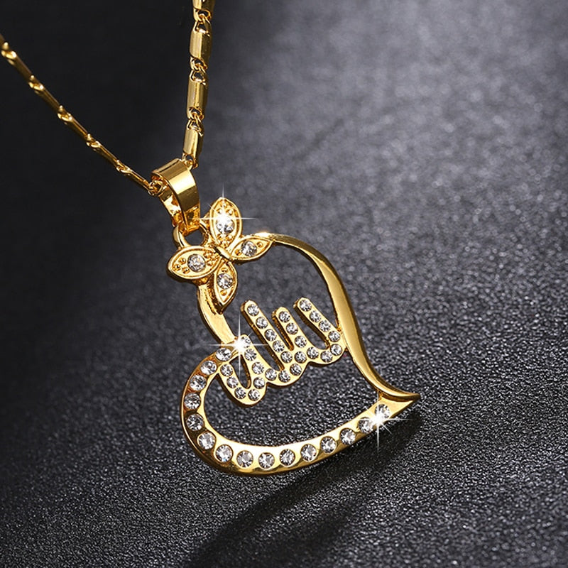 SONYA Arabic Women Gold-color Muslim Islamic God Allah Charm Pendant Necklace Jewelry. - iBay Direct