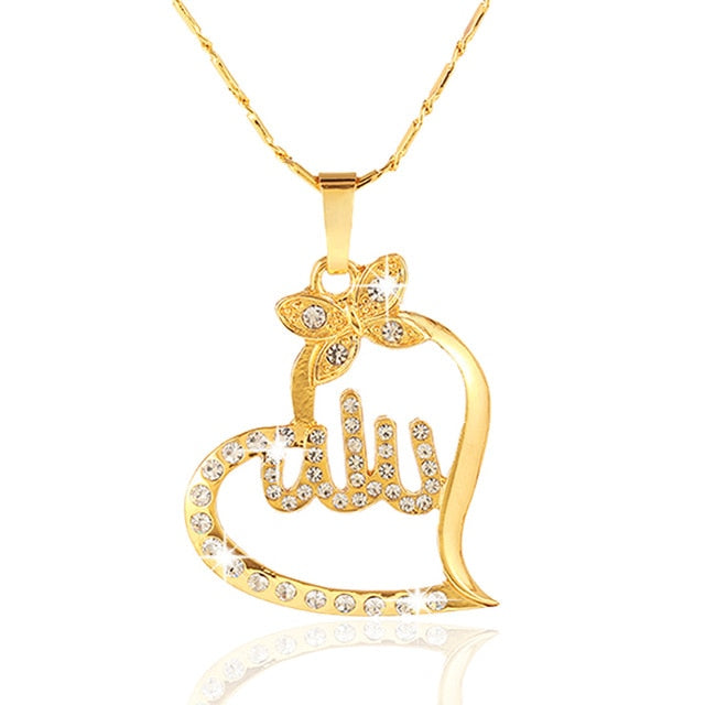 SONYA Arabic Women Gold-color Muslim Islamic God Allah Charm Pendant Necklace Jewelry. - iBay Direct
