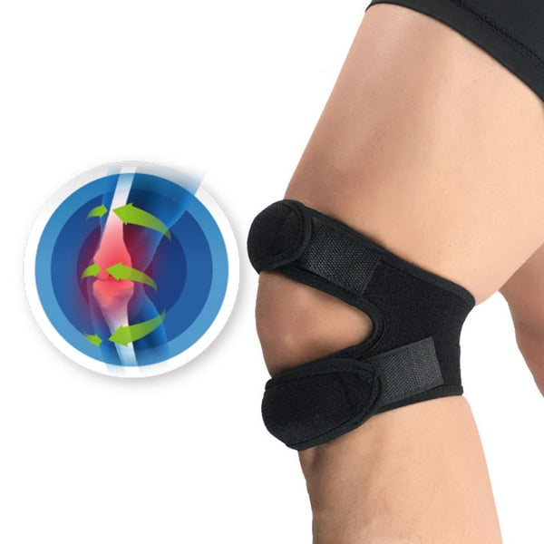 New 1PCS Pressurized Knee Wrap Sleeve Support Bandage Pad Elastic Braces Knee Hole Kneepad Safety Basketball Tennis Cycling - iBay Direct