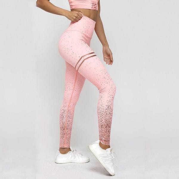 High Waisted Glittered Push Up Workout Leggings - iBay Direct