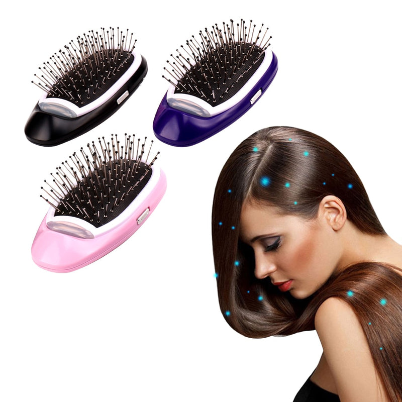 Portable Electric Ionic Hairbrush - iBay Direct