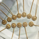 Gold Coin Disk Pendant Zodiac Necklace for Men Women - iBay Direct